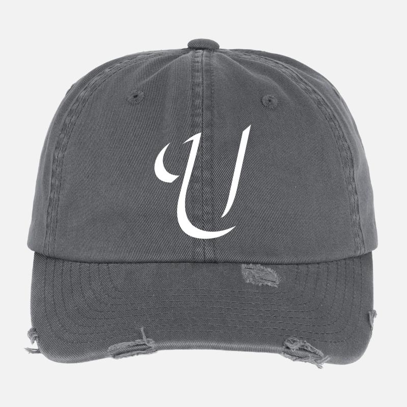 Elegant Letter U pattern with dynamic shape Flexfit Vintage Destroyed Cap