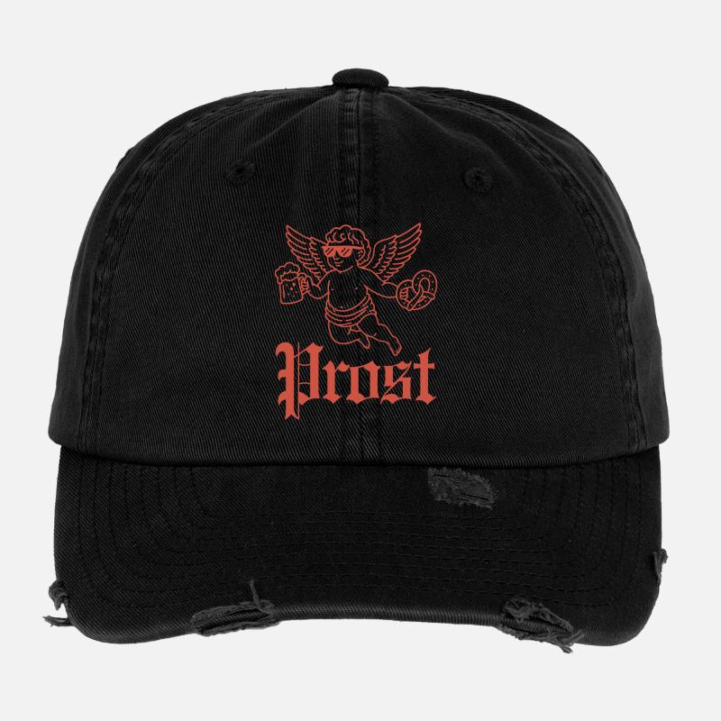 Kunstvoller Kerle mit Bier und Brezel Flexfit Vintage Destroyed Cap