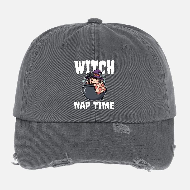 WITCH NAP TIME - WITCH HALLOWEEN Casquette vintage effet usé Flexfit