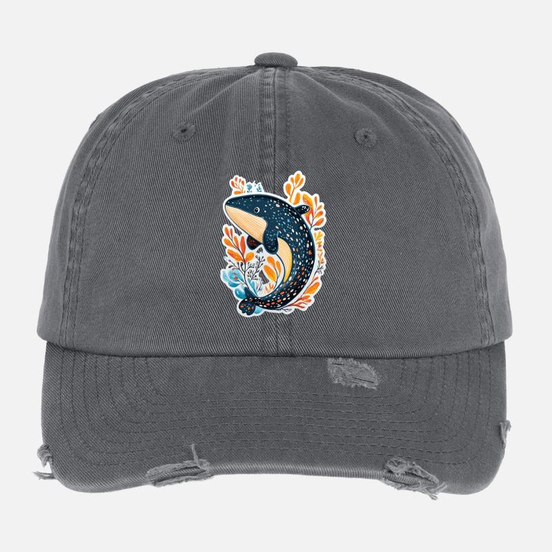 whale Flexfit Vintage Destroyed Cap