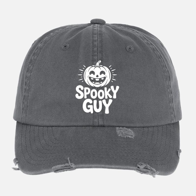 Citrouille rieuse Halloween Design Casquette vintage effet usé Flexfit