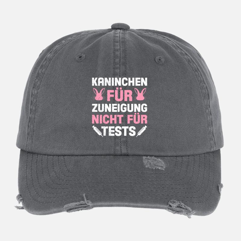 Animal Welfare RABBITS FOR AFFECTION NOT FOR TESTS Flexfit Vintage Destroyed Cap