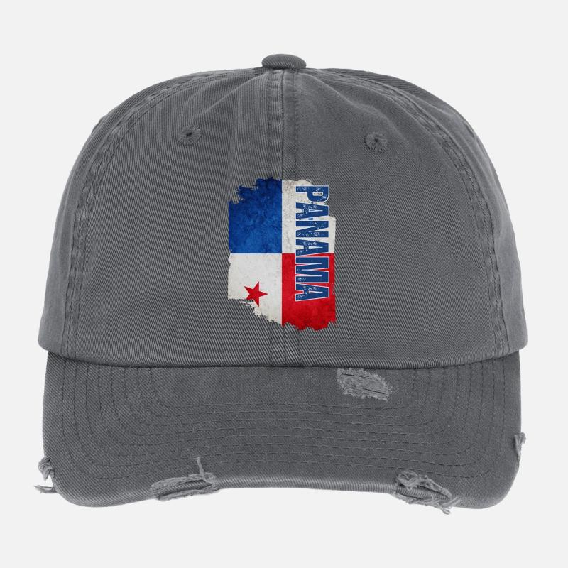 Panamanian flag, I love Panama Flexfit Vintage Destroyed Cap