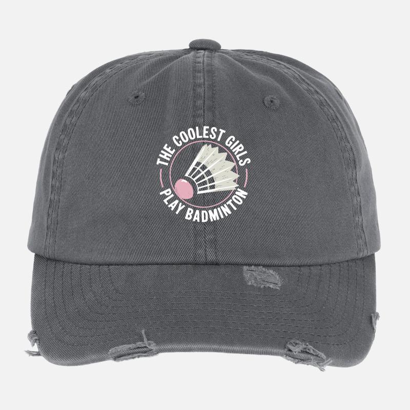 Badminton Mädchen Design Flexfit Vintage Destroyed Cap
