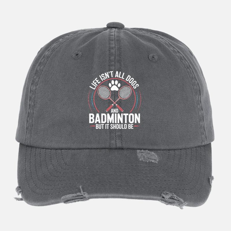 Chiens et badminton Casquette vintage effet usé Flexfit