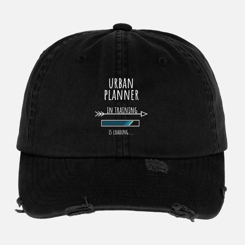 Urban Planner Gift Profession Education - Flexfit Vintage Destroyed Cap - black