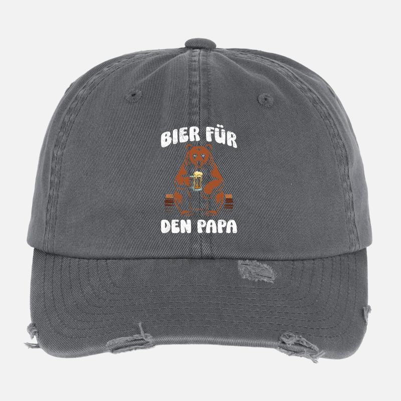 Biertrinker BIER FÜR DEN PAPA Väter Lustiges Flexfit Vintage Destroyed Cap