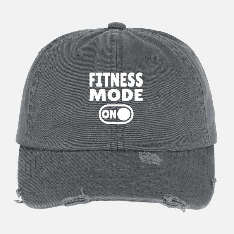 Fitness Mode On for athletes Flexfit Vintage Destroyed Cap