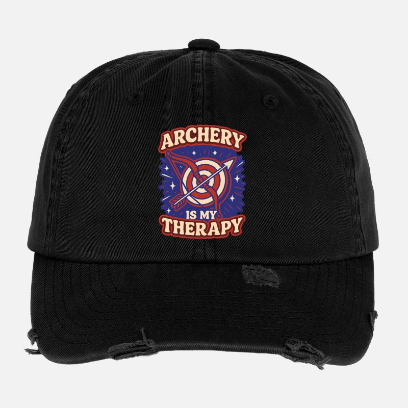 Archery Is My Therapy Archer Flexfit Vintage Destroyed Cap