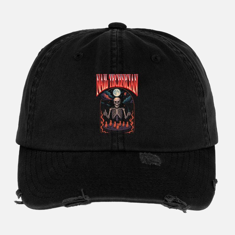 Nageldesignerin Nageltechnikerin Halloween Flexfit Vintage Destroyed Cap