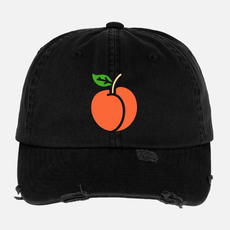 Pêche Minimaliste et Éclatante Nectarine Casquette vintage effet usé Flexfit