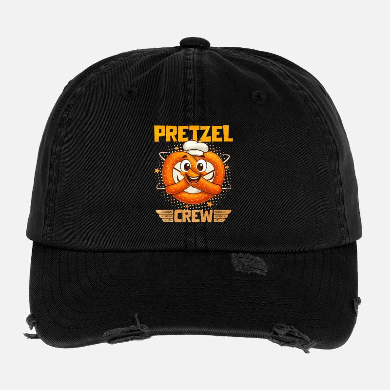 Bretzel Pretzel Bäcker mit Lächeln Flexfit Vintage Destroyed Cap