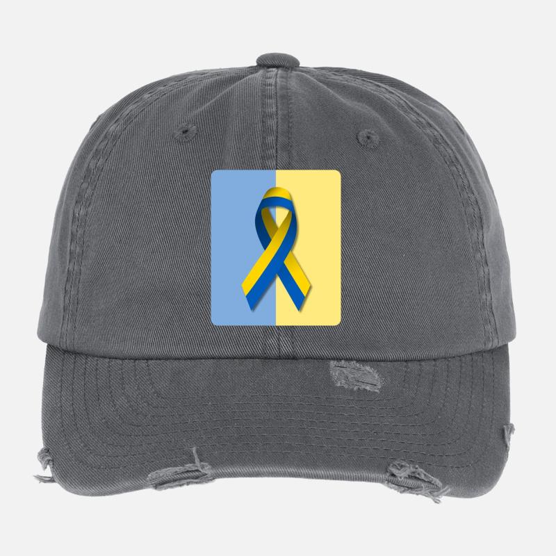 Peace for Ukraine Flexfit Vintage Destroyed Cap