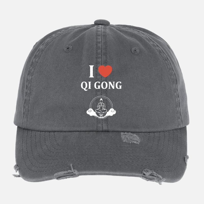 Design Qi Gong Équilibre et Sérénité Casquette vintage effet usé Flexfit