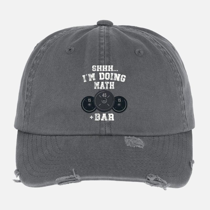Chut, je fais des exercices de musculation avec des barres de poids mathématiques Casquette vintage effet usé Flexfit