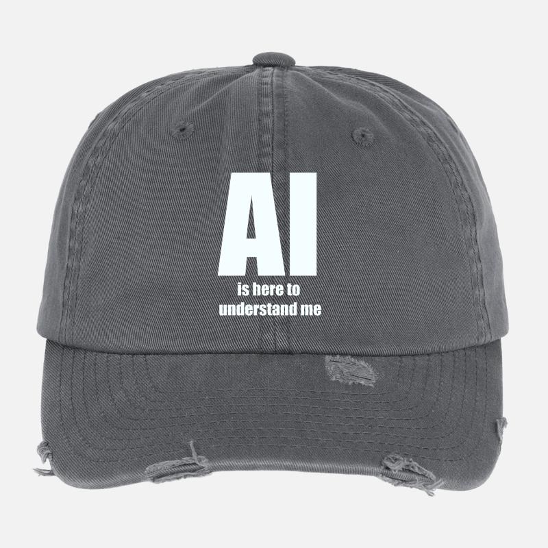 L’IA est là pour me comprendre – White Design Casquette vintage effet usé Flexfit