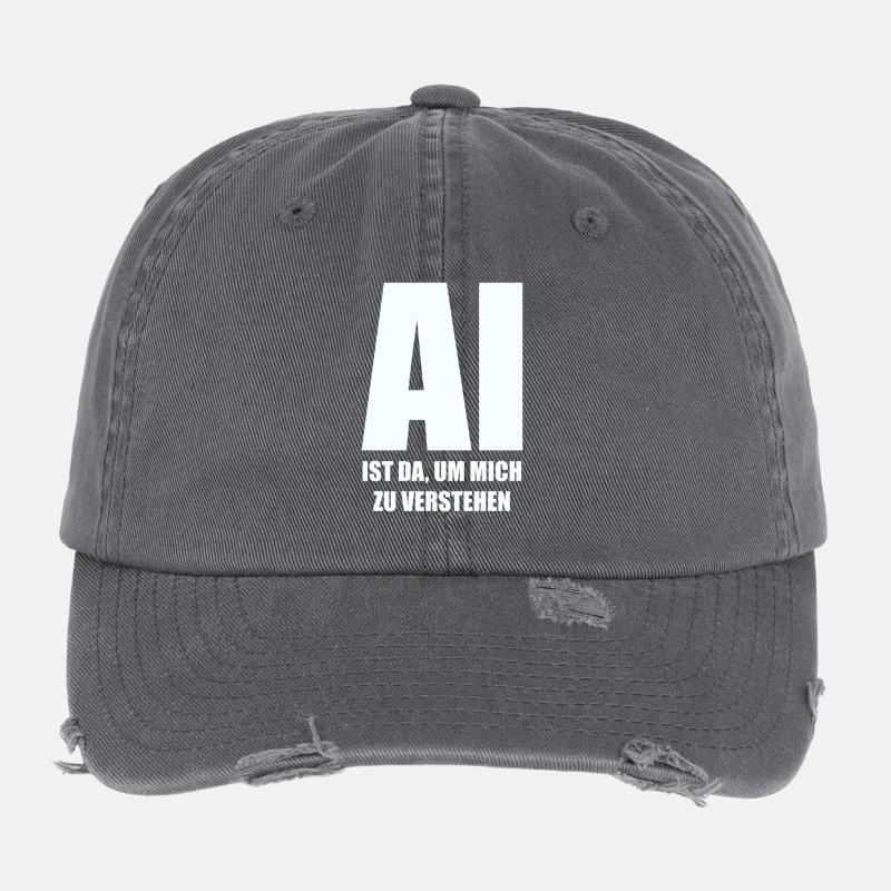 L’IA est là pour me comprendre - en blanc Casquette vintage effet usé Flexfit