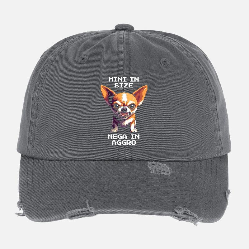 Miniklein, mega Aggro | Chihuahua Flexfit Vintage Destroyed Cap