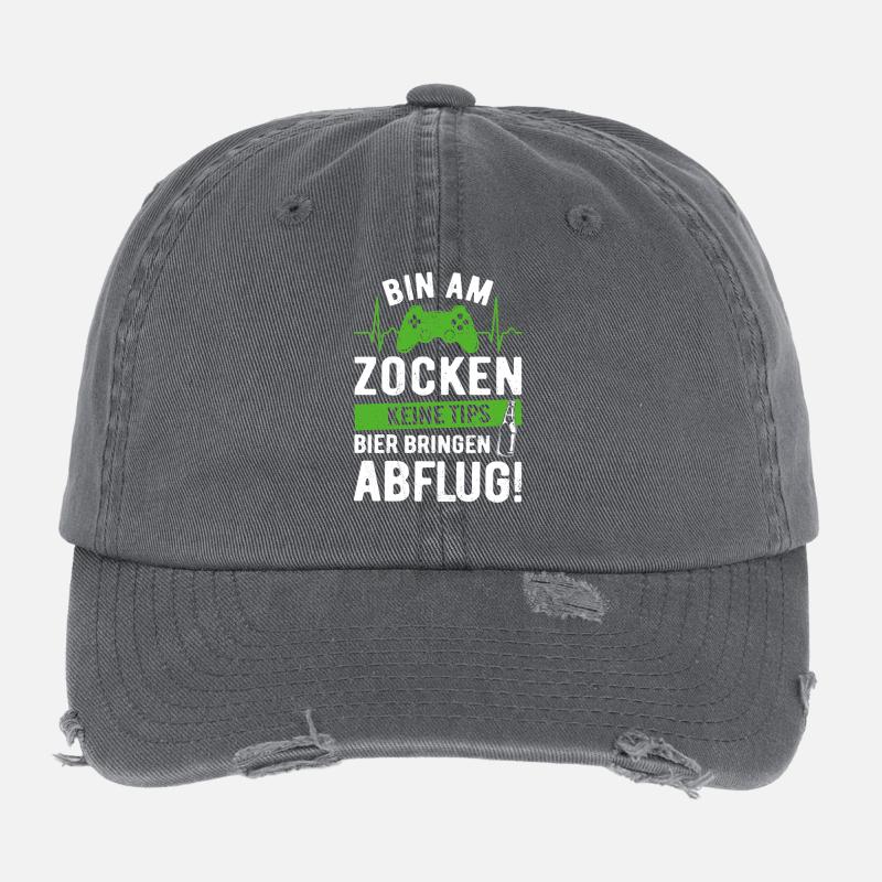 Gamer - Je joue, pas de pourboire, apporte de la bière Casquette vintage effet usé Flexfit