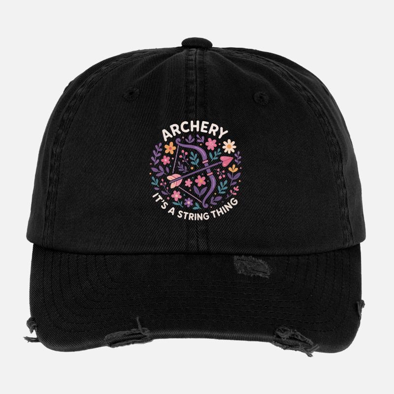 Tir à l'arc Une question d'archer de corde d'arc Casquette vintage effet usé Flexfit