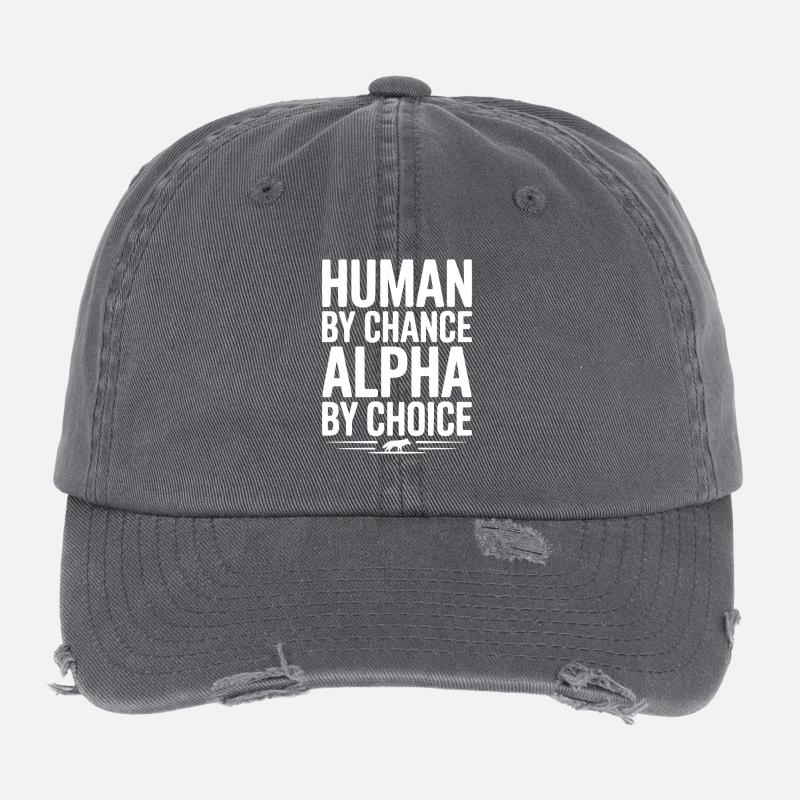 Humain par hasard Alpha par choix Casquette vintage effet usé Flexfit