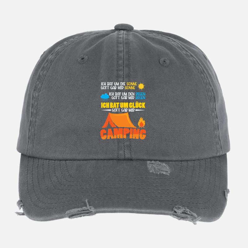Camper Camping Wohnwagen Spruch Flexfit Vintage Destroyed Cap