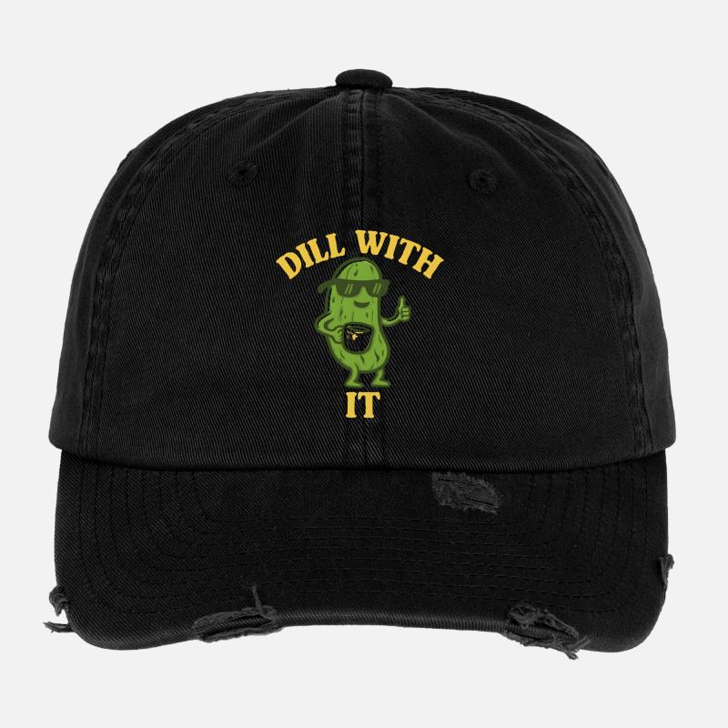 Dill With It – Coole Gurke mit Kaffee Flexfit Vintage Destroyed Cap