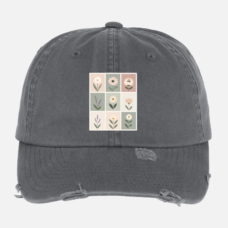 Floral patterns in soft pastel colors Flexfit Vintage Destroyed Cap