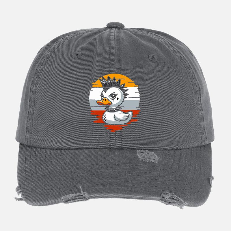 Punk Ducks Illustration Casquette vintage effet usé Flexfit