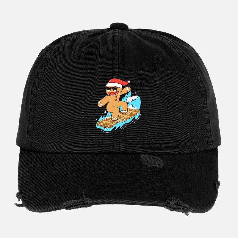 Lebkuchenmann Weihnachten Lebkuchen Flexfit Vintage Destroyed Cap