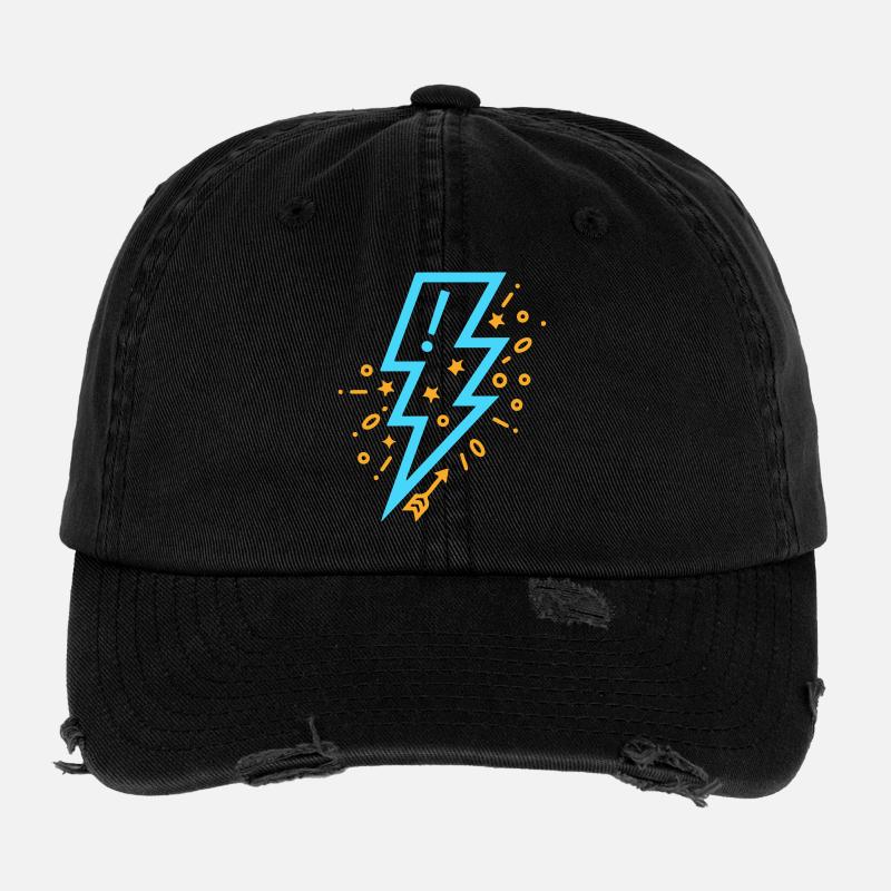 Lightning with Young and Vigorous Style Flexfit Vintage Destroyed Cap