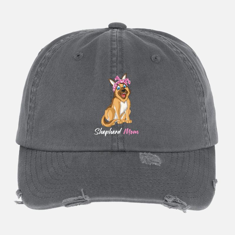 Deutscher Schäferhund Mama Hund Liebhaber Muttertagsgeschenk Flexfit Vintage Destroyed Cap
