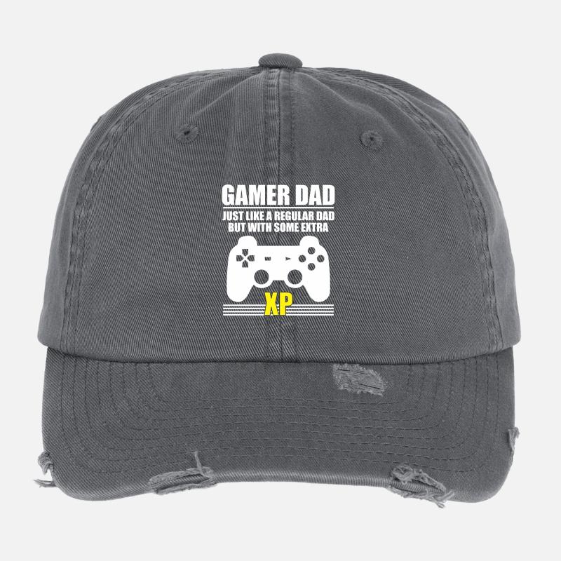 papa gamer Casquette vintage effet usé Flexfit