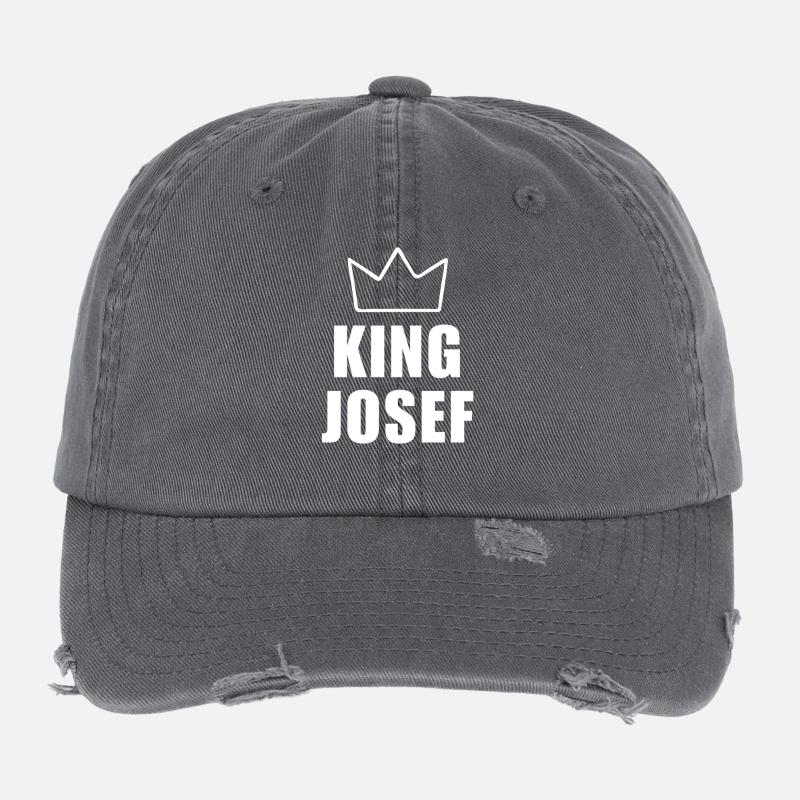 Nom de Josef avec lettre J - Chemise King Crown Casquette vintage effet usé Flexfit