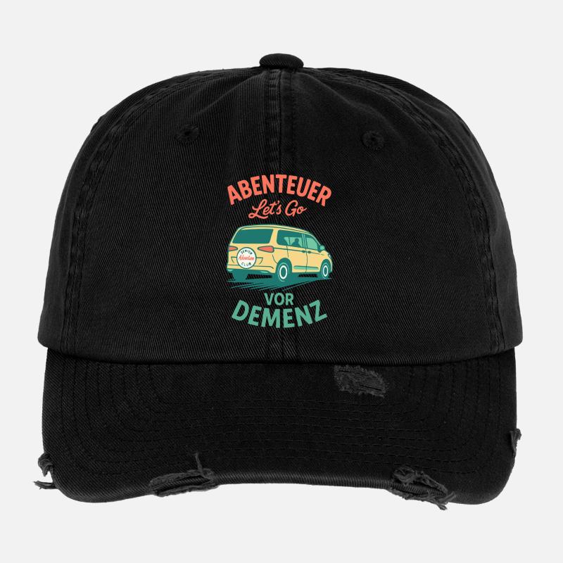 Senioren Humor Abenteuer Vor Demenz Camping Camper Flexfit Vintage Destroyed Cap