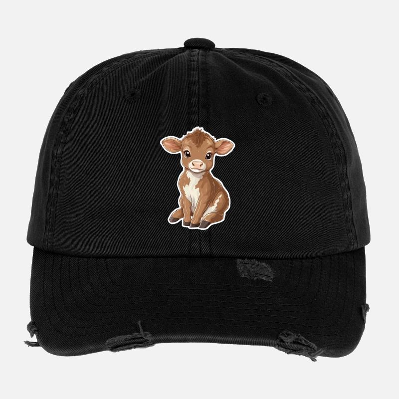Cow - Flexfit Vintage Destroyed Cap - black
