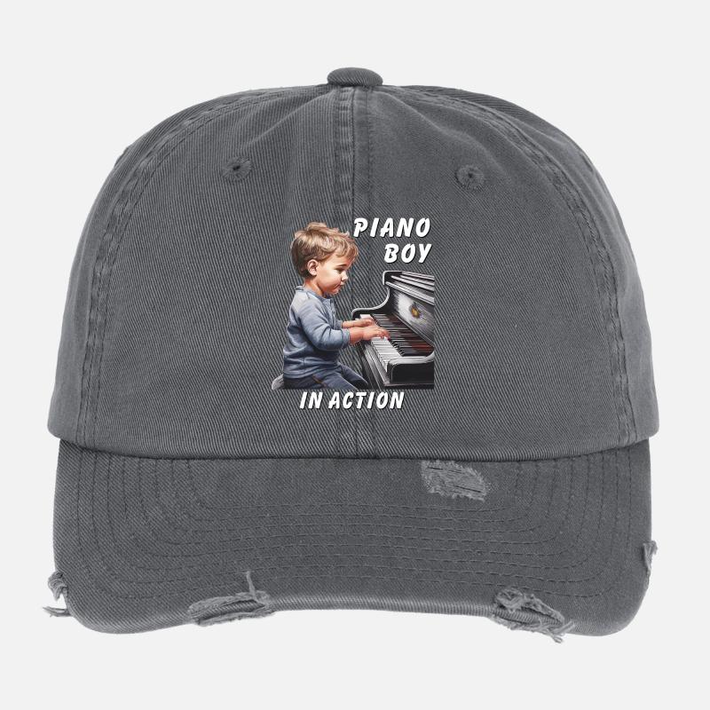 PIANO BOY IN ACTION Flexfit Vintage Destroyed Cap