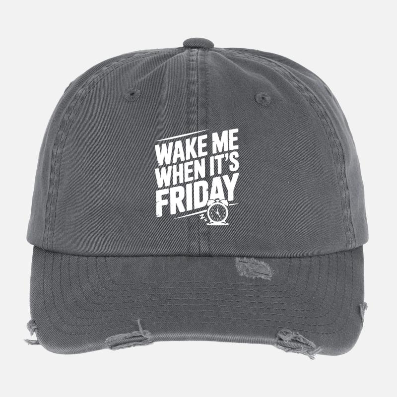 Wake Me When It’s Friday Flexfit Vintage Destroyed Cap