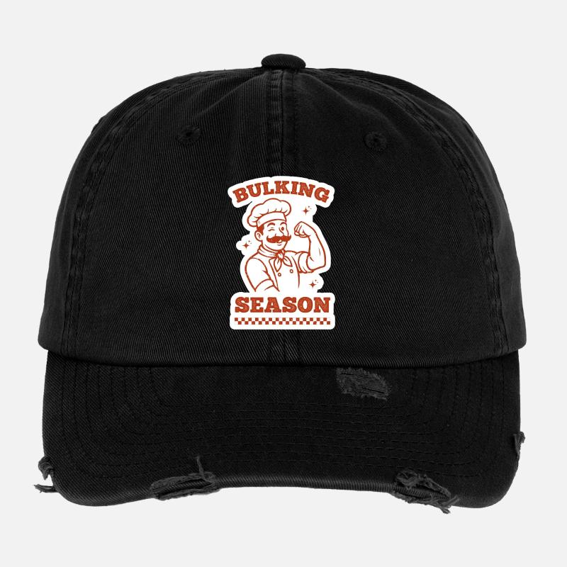 Saison de prise de masse - Casquette vintage effet usé Flexfit - noir