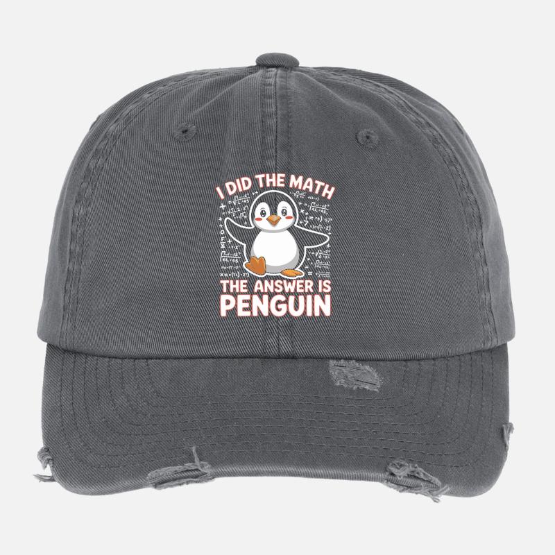 I Did The Math The Answer Is Penguin Flexfit Vintage Destroyed Cap