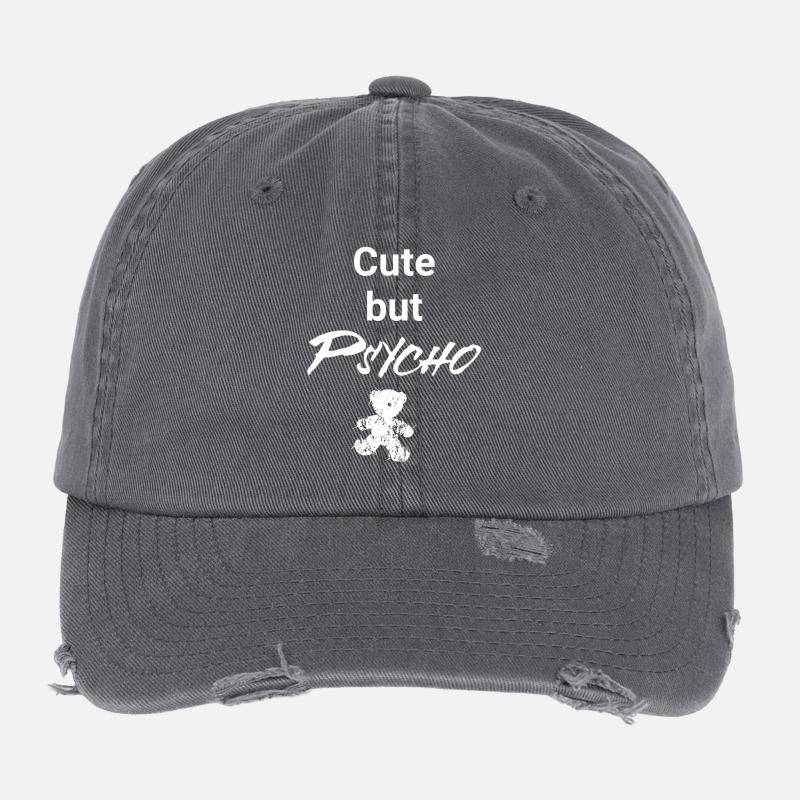 Cute but Psycho - Teddy Edition Flexfit Vintage Destroyed Cap