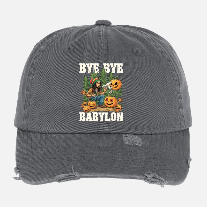Halloween Weed Flexfit Vintage Destroyed Cap