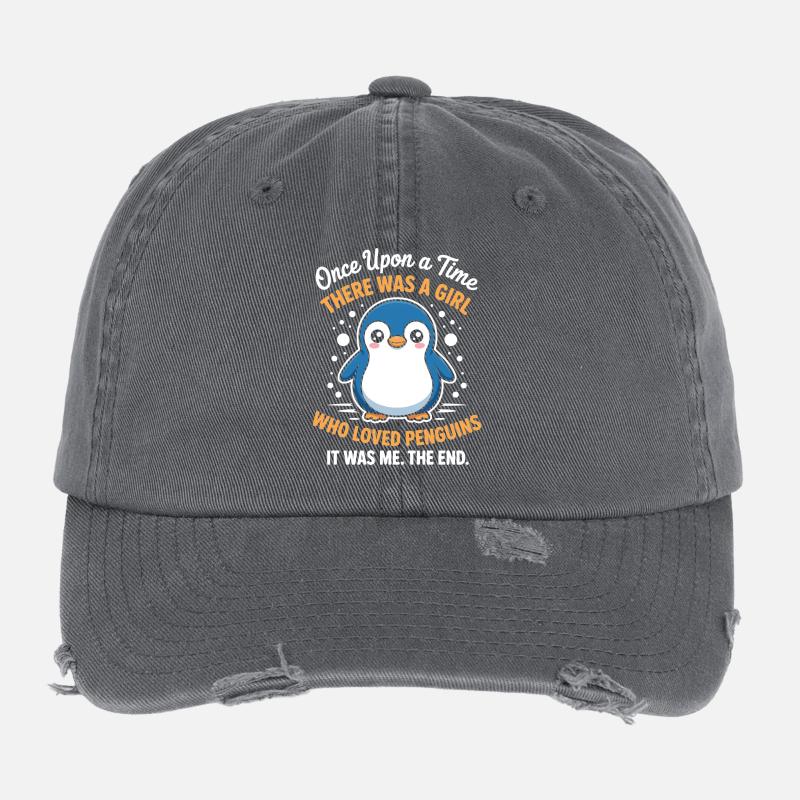 Pinguin süßer Spruch Flexfit Vintage Destroyed Cap