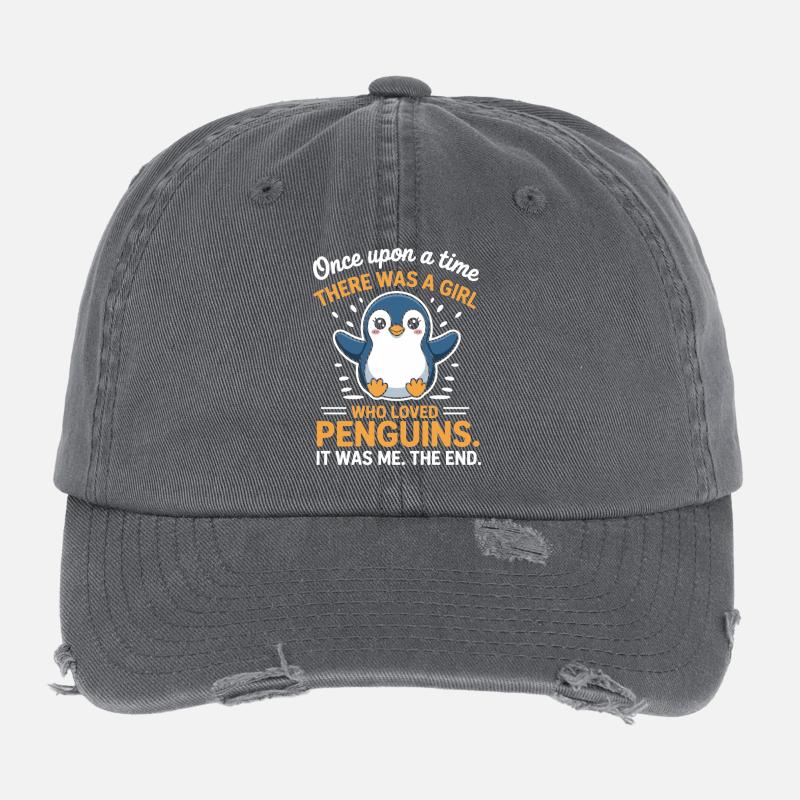Dicton mignon pingouin Casquette vintage effet usé Flexfit