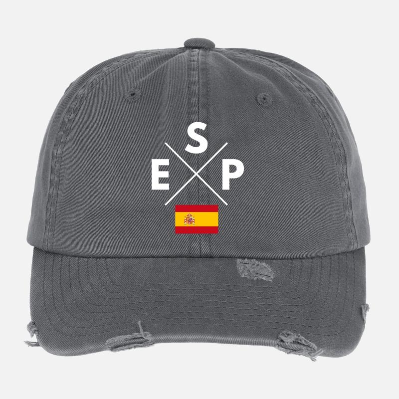Spanien Flagge Kreuz Flexfit Vintage Destroyed Cap