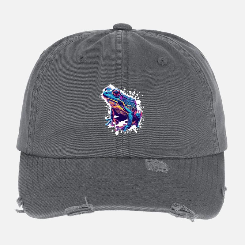Neonfrosch Splash Kunst Flexfit Vintage Destroyed Cap