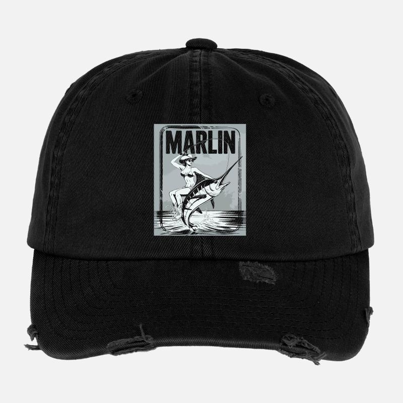 Marlin Pêcheuse Rétro Casquette vintage effet usé Flexfit