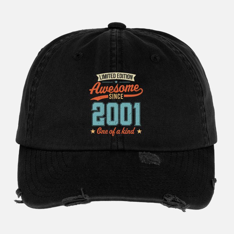 Awesome Since 2001 Flexfit Vintage Destroyed Cap