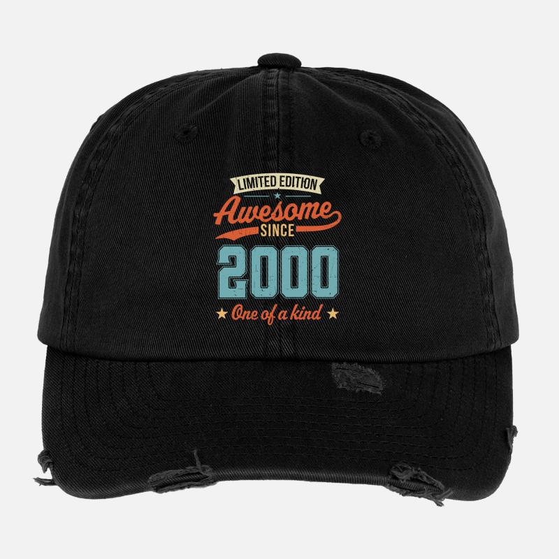 Awesome Since 2000 Flexfit Vintage Destroyed Cap