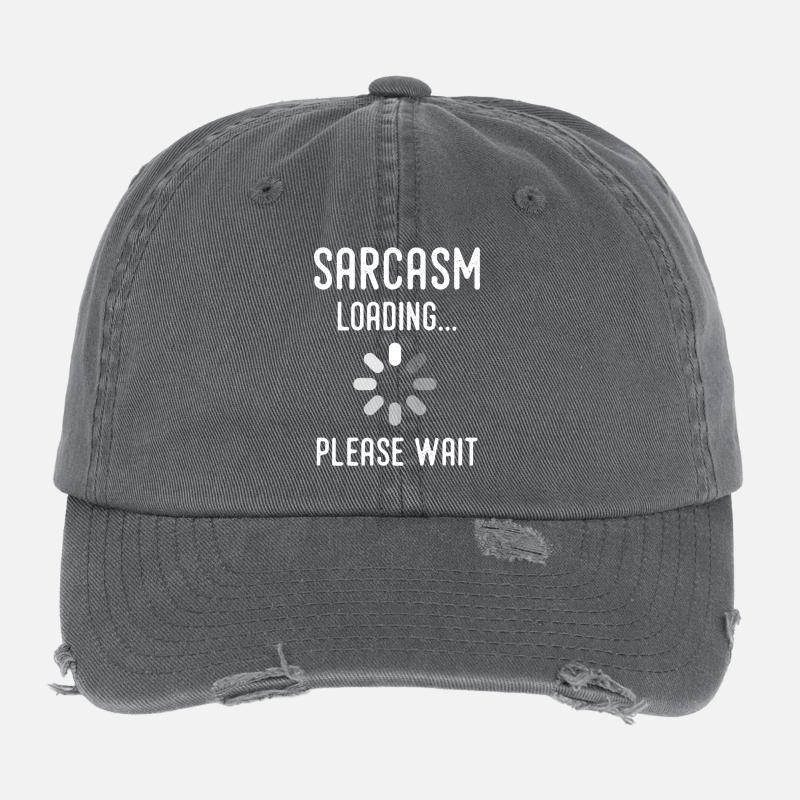 sarcasm loading, please wait Flexfit Vintage Destroyed Cap
